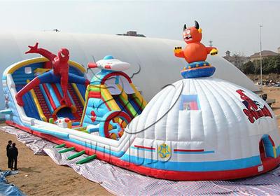 星際爭霸兒童充氣城堡蜘蛛俠滑梯戶外氣模玩具